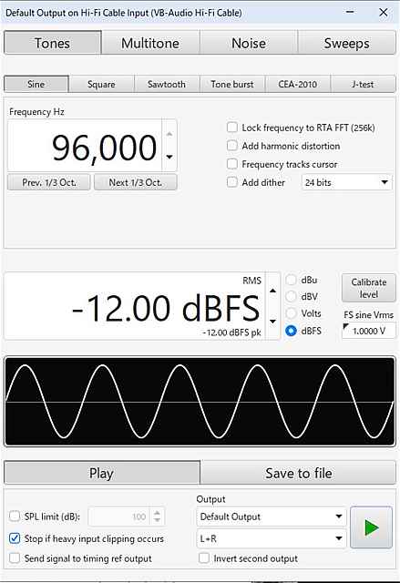 REW 帯域を100kHz 変更